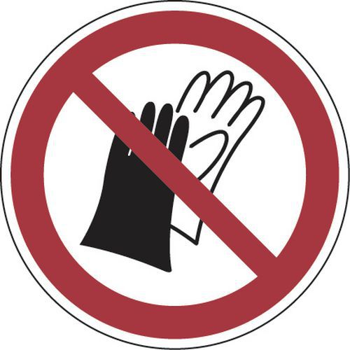 Verbotsschild - Keine Handschuhe tragen - Aluminium RUND