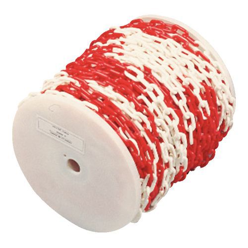 Kunststoffkette auf Spule – rot/weiß