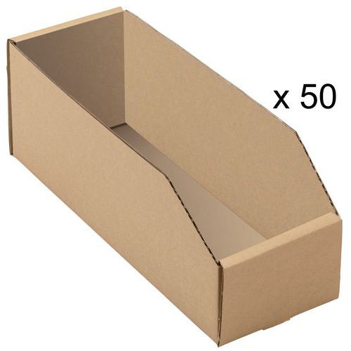 Sichtlagerkästen aus braunem Kraftkarton, Länge 300 mm - 3,6 bis 8,3 L Sichtlagerkästen aus braunem Kraftkarton, Länge 300 mm - 3,6 bis 8,3 L