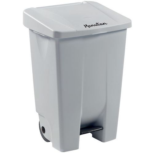Fahrbarer Abfallbehälter mit Pedal - ergonomisch - für die Mülltrennung - 80 L - Manutan Expert