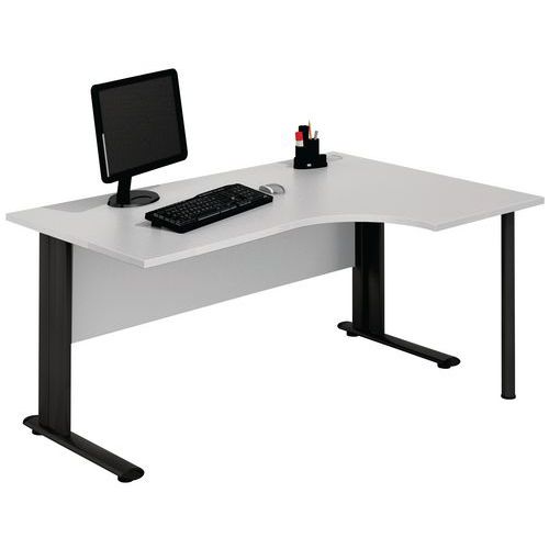 Kompakter Schreibtisch - Hellgrau - Manutan Expert