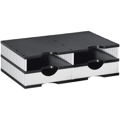 Aufbewahrungssystem mit modulierbaren Schubladen - Styrodoc Duo Set