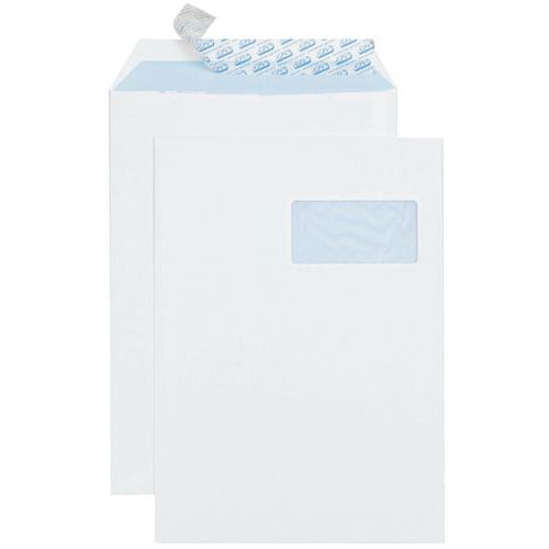 Versandtasche weißes Velinpapier 90 g - Mit Fenster