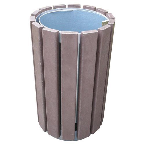 Runder Abfallbehälter Eco - Befestigung des Sacks durch Gummi - 90 L