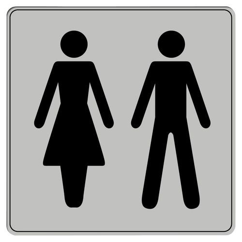 Piktogramm aus Polystyrol gemäß ISO 7001 - Damen-/Herrentoilette