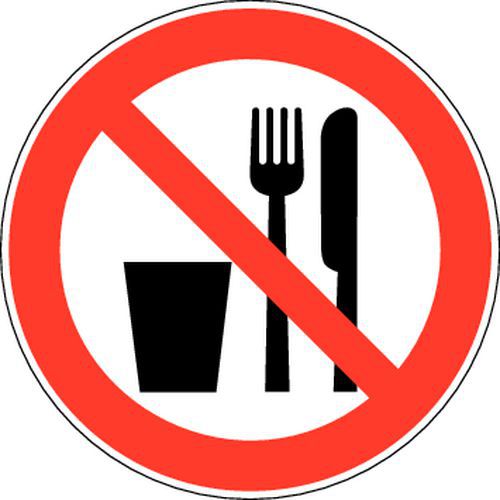 Verbotsschild - „Essen und Trinken verboten“ - Aufkleber