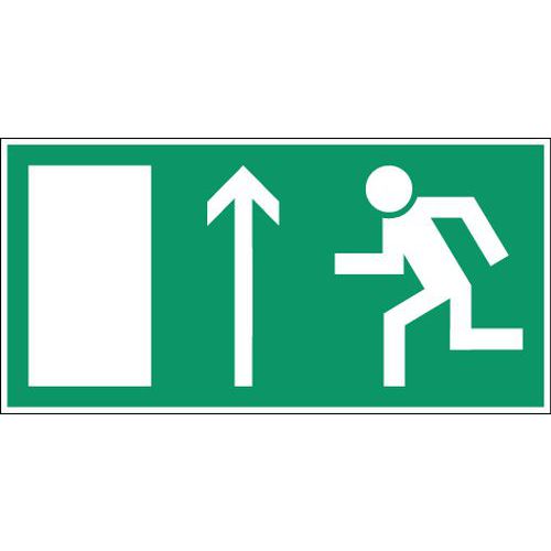 Schild für Evakuierung und Rettung - „Notausgang oben links“ - Aufkleber