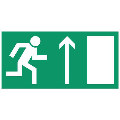 Schild für Evakuierung und Rettung - „Notausgang oben rechts“ - Aufkleber