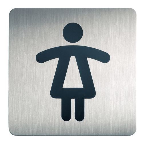 Schickes, quadratisches Piktogramm Toilette ­ Damen