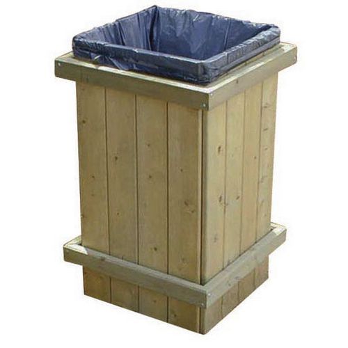 Abfallbehälter für den Außenbereich aus Holz - 100 L