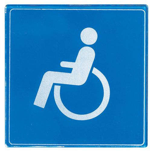 Quadratisches Piktogramm aus Plexiglas - Behinderte