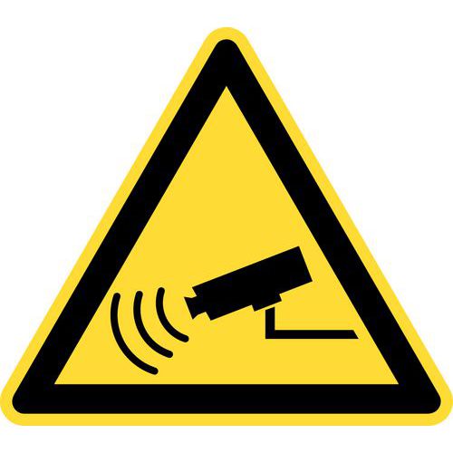 Gefahrenschild - „Kameraüberwachung“ - starr