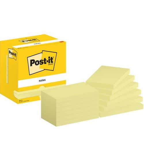 12x Post-it® Notes, 76 x 127 mm, Block, gelb - Post-it®