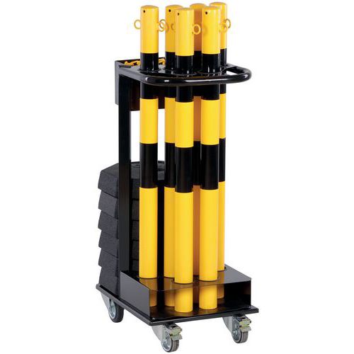 Wagen mit Pfosten, Kette und Sockeln - Crash Stop