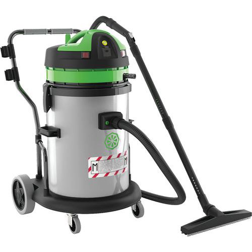 Staubsauger 2400 W mit Werkzeugsteckdose, Edelstahltank 62 L - ICA