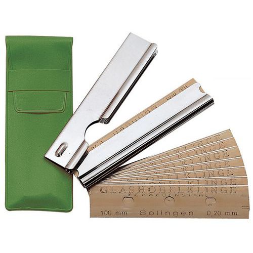 Schaber für Fensterscheiben + 10 Klingen, 10 cm, Kunststoff-Etui