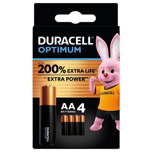 Alkali-Batterie Optimum AA - 4 Stück - Duracell