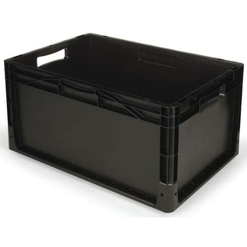 Behälter mit geschlossenen Wänden + geschlossenem Boden, schwarz, recycelt, 10 bis 60 L - Gamma-Wopla