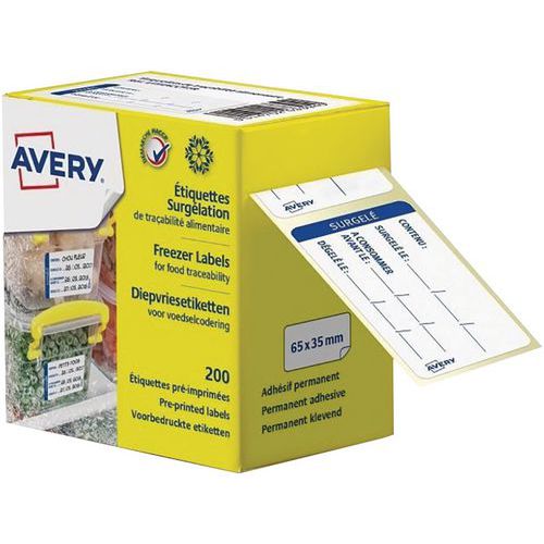 Vorgedruckte Tiefkühlungsetiketten für Lebensmittelnachverfolgung - 200 Stück - Avery