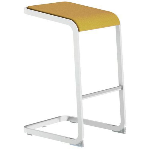 Ergonomischer Barhocker mit weißem Fuß, C-Stool