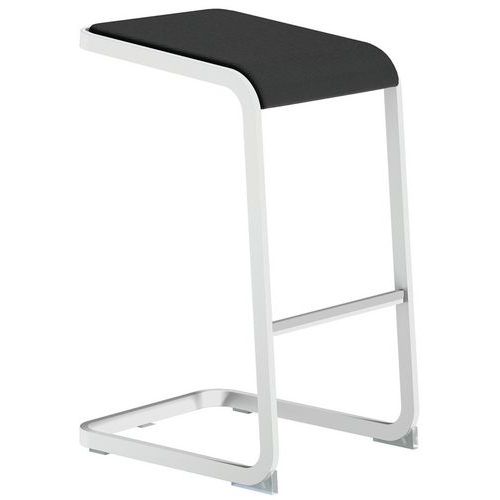Ergonomischer Barhocker mit weißem Fuß, C-Stool