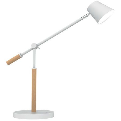 LED-Schreibtischlampe Vicky - Holz und weiß - Unilux