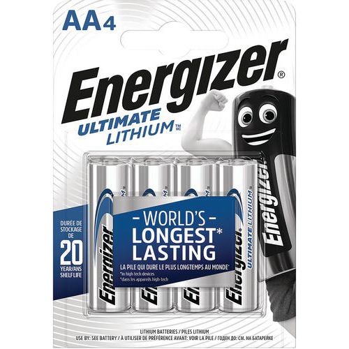 Lithiumbatterie Ultimate - AA/LR6 - 1,5 V - 4 Stück - Energizer