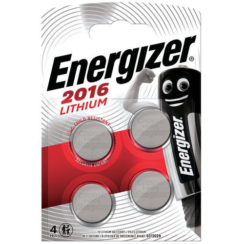 Knopfzelle - CR 2016 - 4 Stück - Energizer