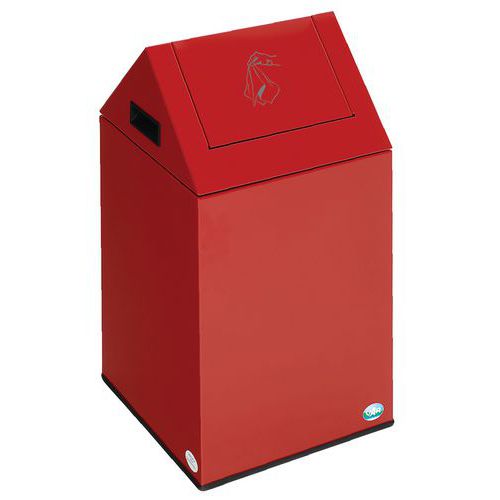 Abfallbehälter aus rotem Stahl mit Klappe PWK 40S - Var
