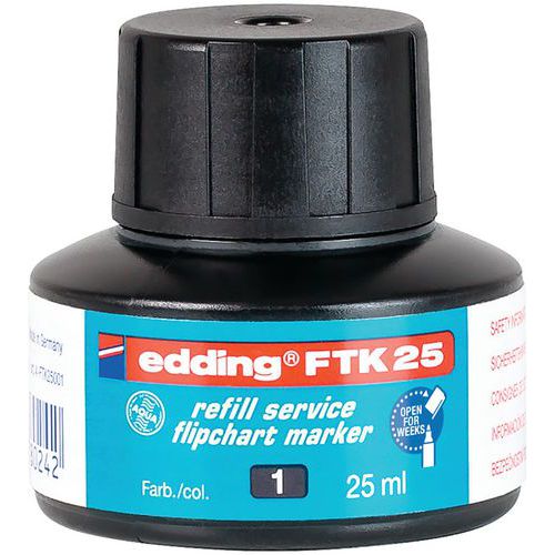 Tintennachfüllpackung für Flipchart-Marker - schwarz - FTK25 - Edding