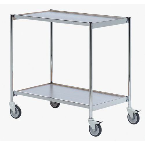 Tischwagen, Chrom - 2 Platten -Tragkraft 150 kg