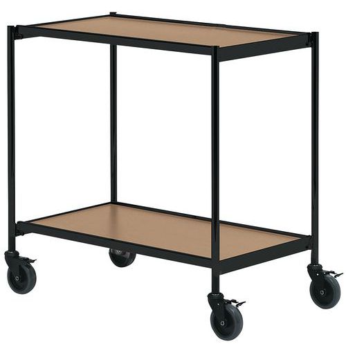 Tischwagen, schwarz - 2 Platten - Tragkraft 150 kg