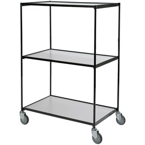Etagenwagen, schwarz - 3 Böden - Tragkraft 300 kg Etagenwagen, schwarz - 3 Böden - Tragkraft 300 kg