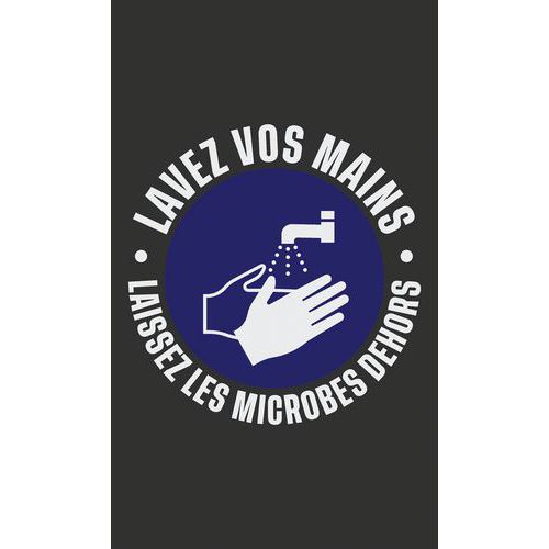 Matte Imperial mit Prägung „Lavez vos mains“ - Französisch