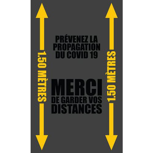 Matte Standard mit Prägung „merci de garder vos distances“ - Französisch