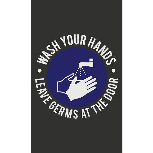 Matte Imperial mit Prägung waschbar, „Wash hands“ - Englisch