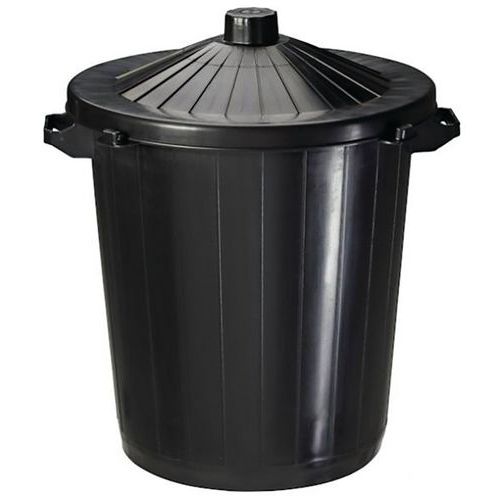 Straßen-Abfallbehälter schwarz - 80 L - Manutan Expert