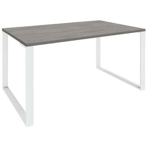Schreibtisch, Eiche grau/Füße weiß