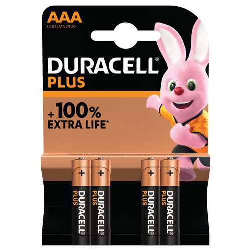 Alkali-Batterie AAA Plus 100% - 4 Stück - Duracell