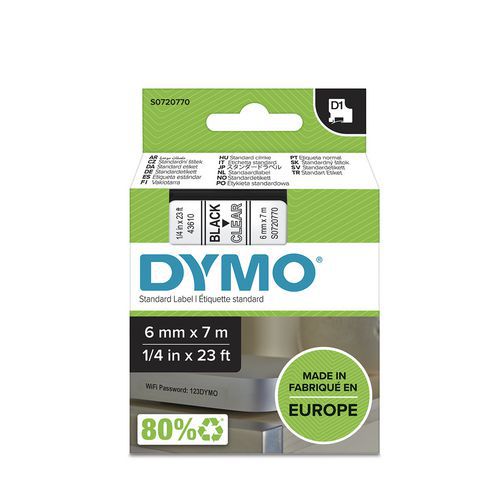 Schriftbandkassette Dymo D1 - Breite 6 mm