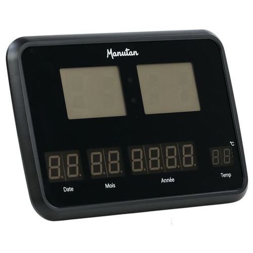 LED-Wanduhr, rechteckig, Großformat - Manutan Expert