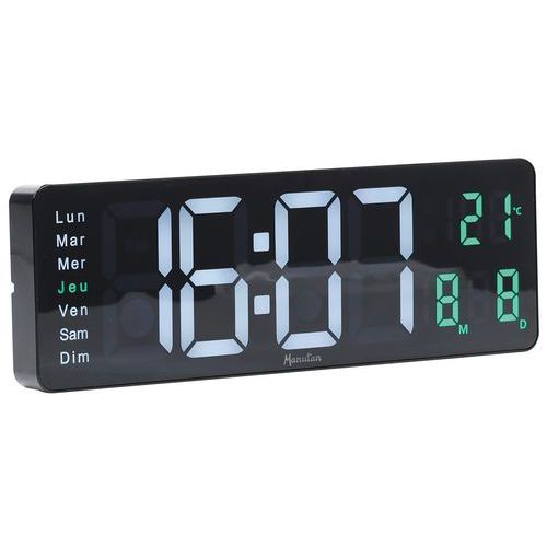 LED-Wanduhr, rechteckig - Manutan Expert