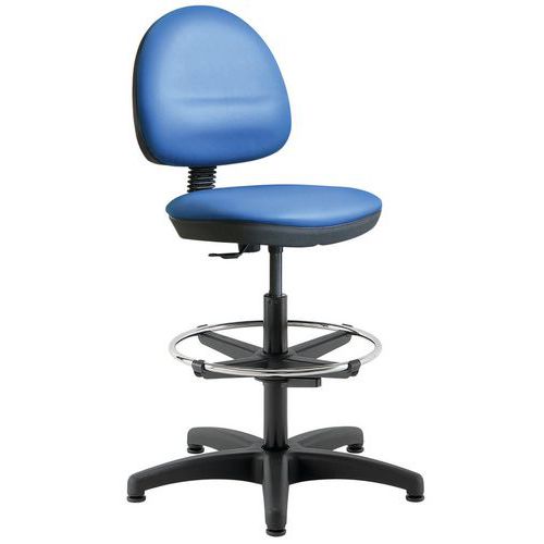 Stuhl aus Vinyl, blau, mit Fußstütze - Linea Fabbrica