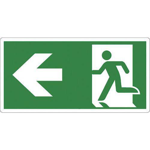 Schild - Notausgang Pfeil nach links - PVC - Manutan Expert Schild - Notausgang Pfeil nach links - PVC - Manutan Expert