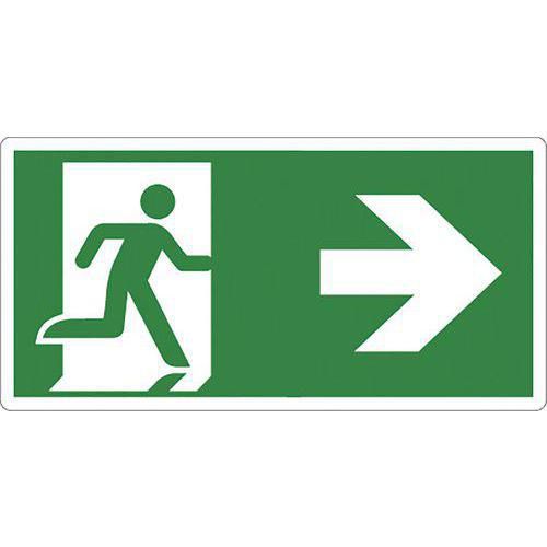 Schild - Notausgang Pfeil nach rechts - PVC - Manutan Expert Schild - Notausgang Pfeil nach rechts - PVC - Manutan Expert