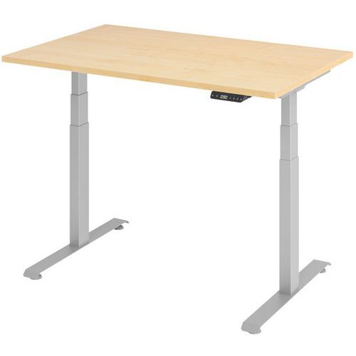 Elektrischer Schreibtisch, graues Untergestell, 120 x 80 cm - Manutan Expert