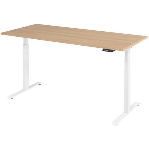 Elektrischer Schreibtisch, weißes Untergestell, 180 x 80 cm - Manutan Expert