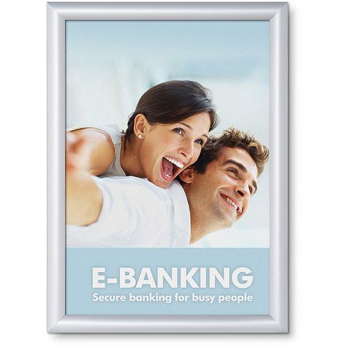 Posterrahmen aus Aluminium, Schnappverschluss, mit spitzen Ecken - Manutan Expert