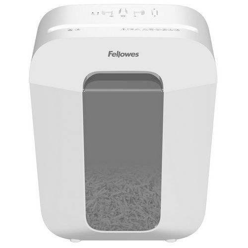 Aktenvernichter LX50, weiß, Kreuzschnitt, P4, 9 Blatt, 17 L - Fellowes