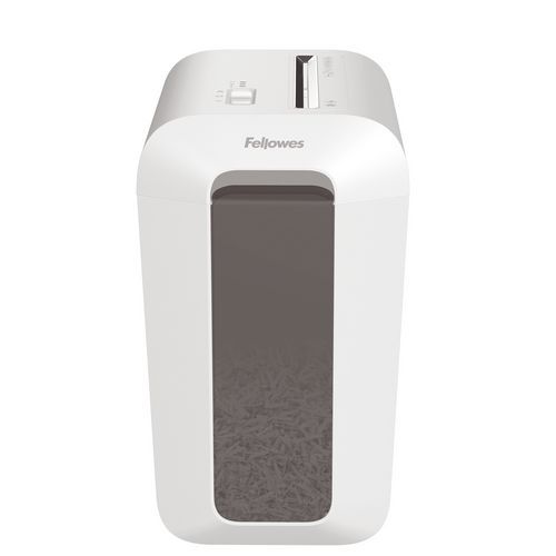 Aktenvernichter LX65, weiß, Kreuzschnitt P4, 10 Blatt , 22 L - Fellowes
